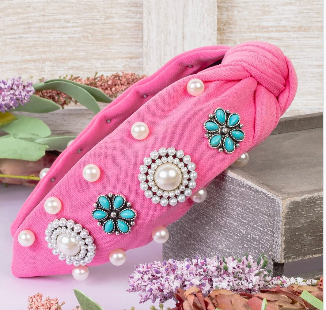 Pink Western Headband